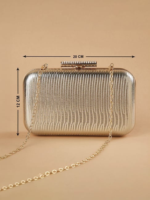 Code by Lifestyle Gold PU Box Clutch