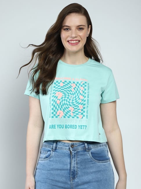 Monte Carlo Blue Over Sized Printed T-Shirt-picture-26