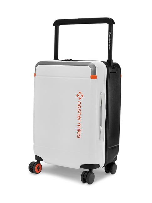 Nasher Miles White Black Oslo Small Hard Sided Cabin Trolley