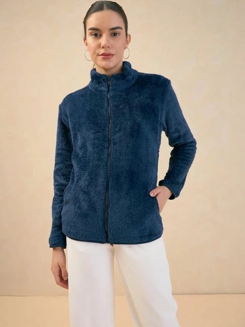 Buy Salt attire Julia-Blue Faux Fur Jacket for Women Online Tata