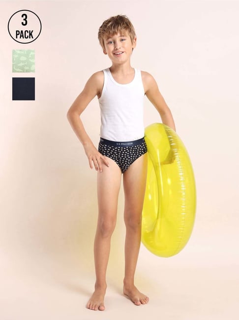 U.S. Polo Assn. White Printed Innerwear Bottom - Pack of 3