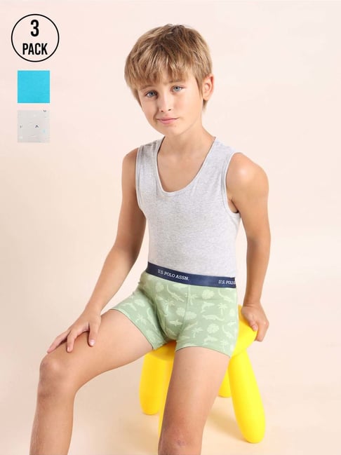 U.S. Polo Assn. Grey Printed Innerwear Bottom - Pack of 3