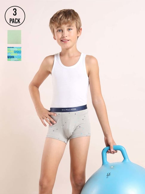 U.S. Polo Assn. White Printed Innerwear Bottom - Pack of 3