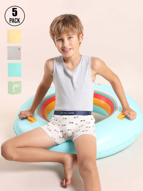 U.S. Polo Assn. Grey Printed Innerwear Bottom - Pack of 5