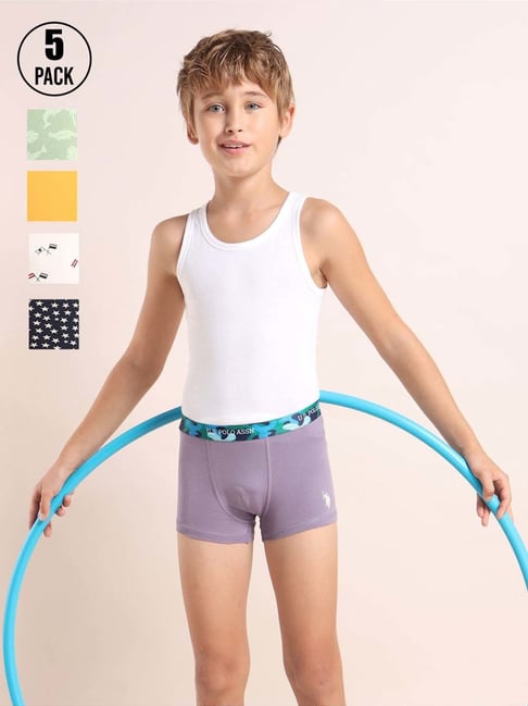 U.S. Polo Assn. White Printed Innerwear Bottom - Pack of 5