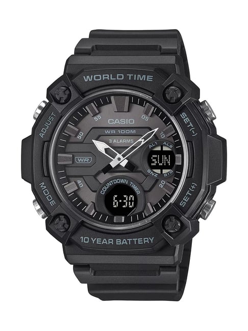 Casio Youth AEQ-120W-1BVDF Multifunction Analog-Digital Watch for Men