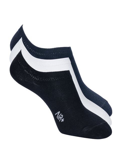 Red Tape Black & Navy & White Textured Shoe Liners Socks -Set of 3-picture-31