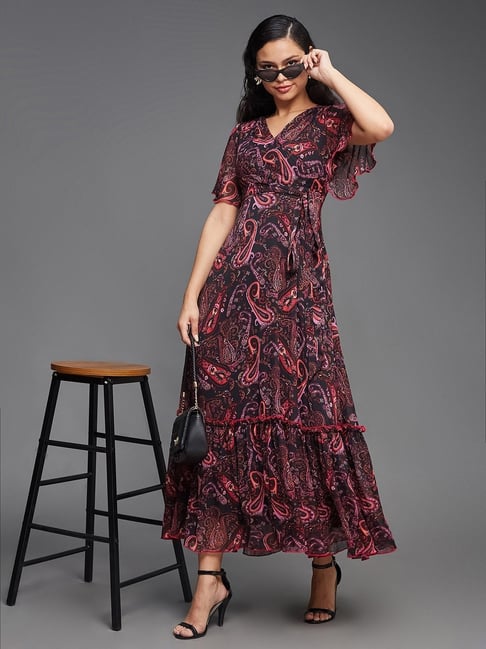 Miss Chase Multi Chiffon Print Maxi Dress-picture-23