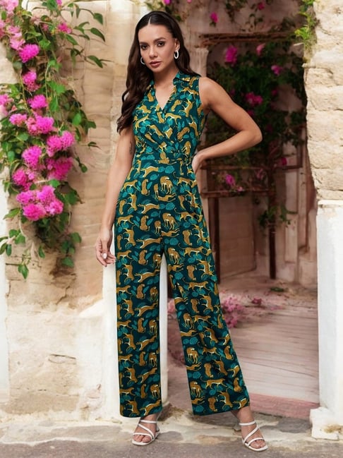 Miss Chase Green Cotton Print Jumpsuit-picture-14