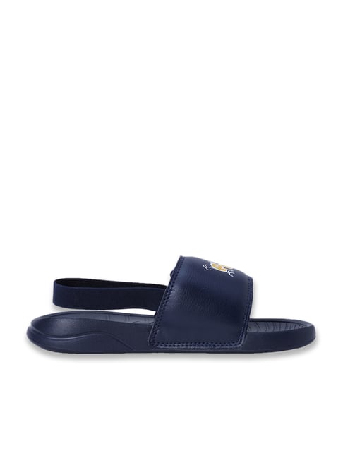 Puma Kids Navy, Yellow Sizzle & White Popcat Kids Back Strap Sandals