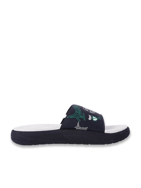 Puma Kids New Navy-Alpine Snow & Archive Green SoftrideSlide SUPER Youth Slides