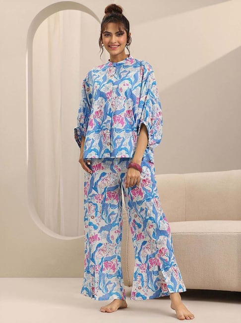 Libas Blue Printed Pyjamas Set-picture-18