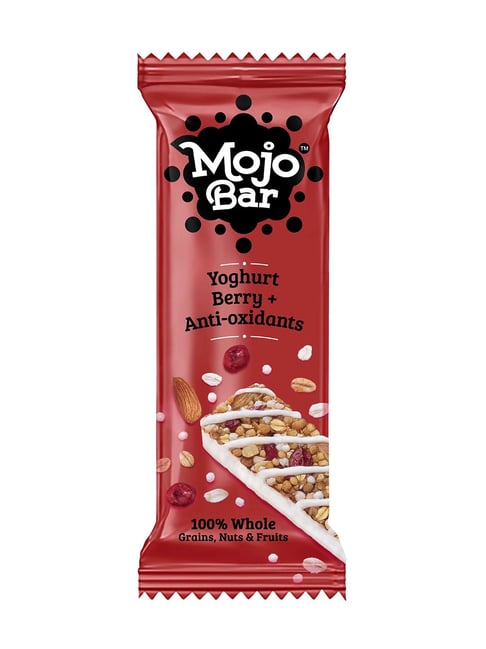 Mojo Bar Yoghurt Berry | 100% Whole Grains, Nut | High Energy & Granola Bars - Pack of 15 - 32 g