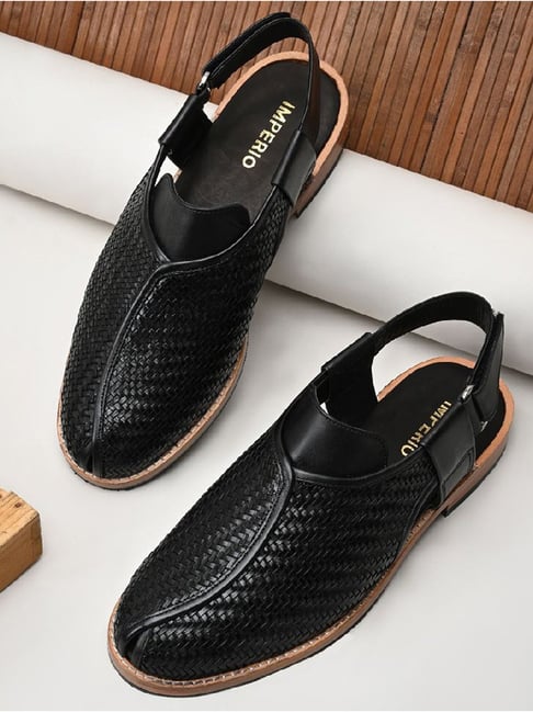 Imperio by Regal Men's Black Back Strap Sandals-picture-37