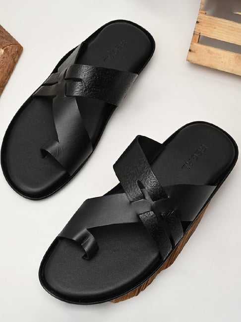 Regal Men's Black Toe Ring Sandals-picture-21