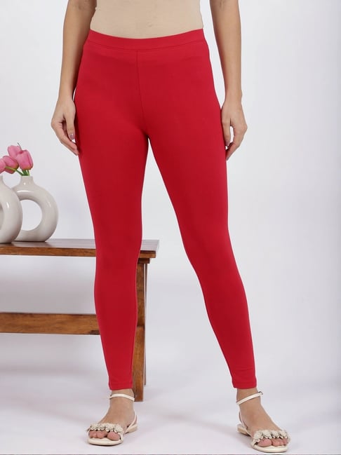 W Red Regular Fit Tights