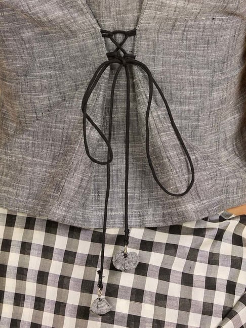 Buy Taneira Grey Cotton Regular Fit Blouse for Women Online @ Tata