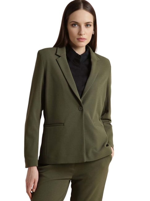 Coat Pant Van Heusen Ladies Suits Buy Van Heusen Green Regular Fit