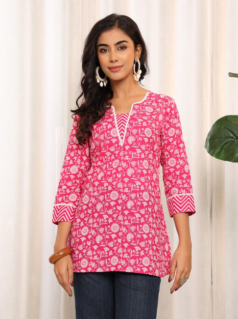 Varanga Pink Pure Cotton Printed Tunic-picture-19