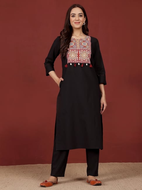 Varanga Black Cotton Printed Kurta-picture-29
