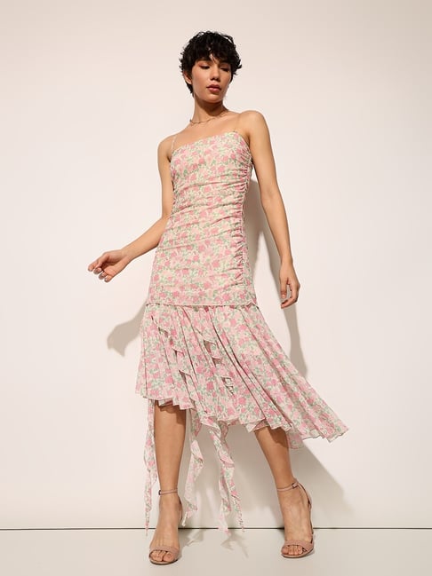 Only Pink Polyester Striped Sleeveless Dress-picture-40