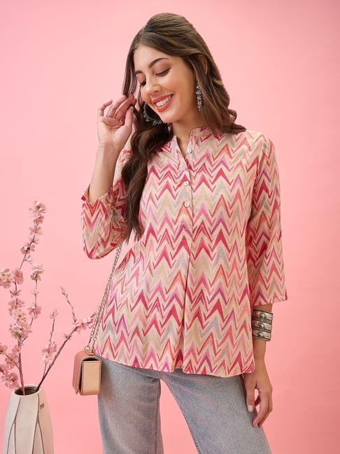 Globus Pink Viscose Geometric Tunic-picture-29