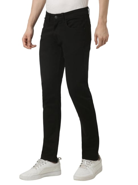 Buy Peter England Black Cotton Slim Fit Jeans for Mens Online