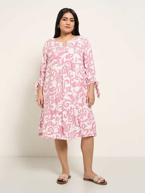 Honey Curvytude by Pantaloons Poliganic Printed Casual Dress