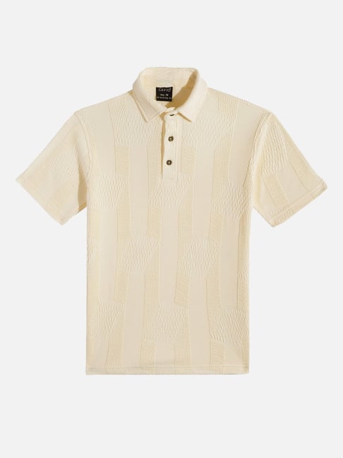 Cavio Boys Cream Cotton Lycra Half Sleeves Solid Casual T-Shirt-picture-19