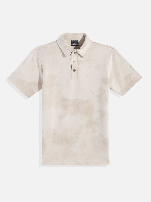 Cavio Boys Cream Cotton Lycra Half Sleeves Solid Casual T-Shirt-picture-24