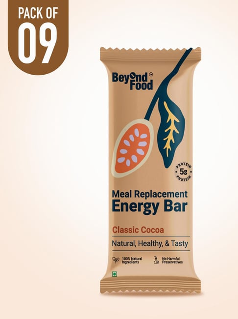 Beyond Food Meal Replacement Bar Classic Cocoa Flavour - Pack of 9
