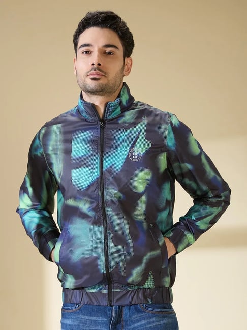 Buy Being Human Blue Slim Fit Tie-Dye Jacket for Mens Online