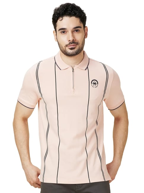 Being Human Pink Regular Fit Striped Polo T-Shirt-picture-37