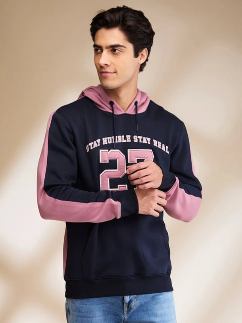 Being Human Blue & Pink Regular Fit Printed Hooded Sweatshirt-picture-40