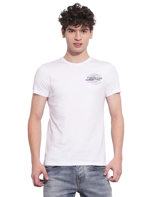 Being Human White Cotton Regular Fit Printed T-Shirt-picture-26