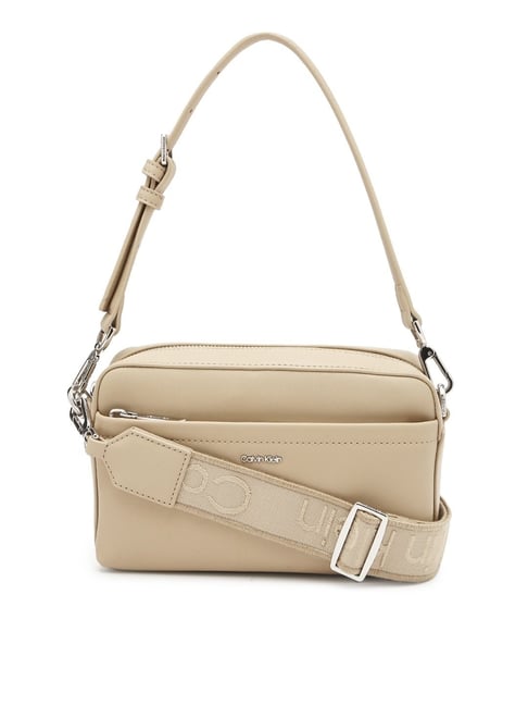 CALVIN KLEIN Brown Polyester Solid Handbags