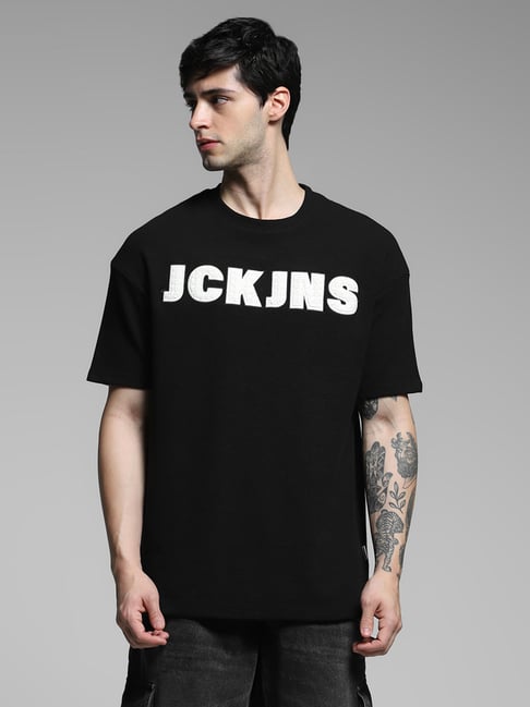 Jack & Jones JJECHARGE TEE O-NECK - T-shirt basic - black/nero