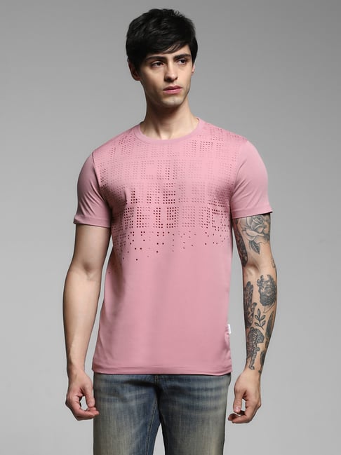 Jack & Jones Purple Cotton Slim Fit Printed T-Shirt-picture-24