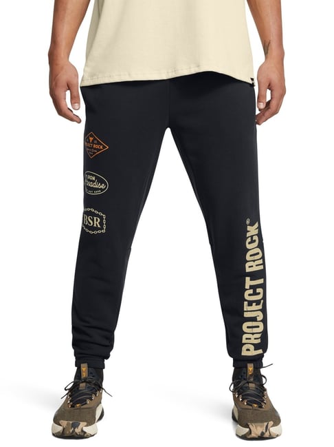 Under Armour Black Cotton Loose Fit Printed Sports Joggers-picture-23