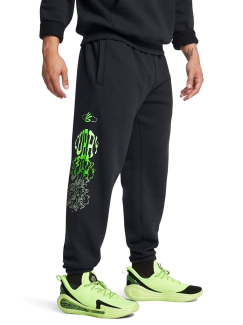 Under Armour Black Cotton Loose Fit Printed Sports Joggers-picture-14