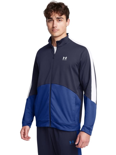Under Armour Blue Regular Fit Colour Block Sports Jacket-picture-12
