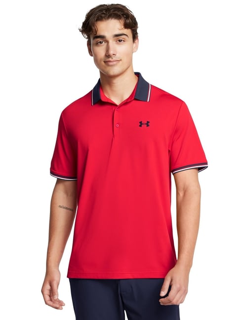 Under Armour Red Regular Fit Sports Polo-picture-23