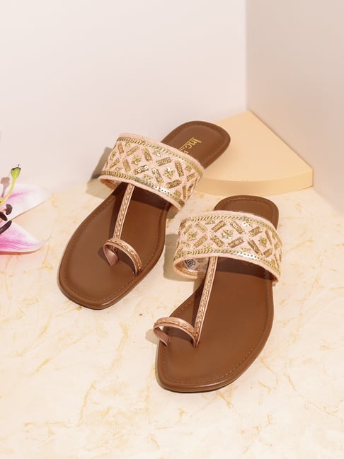 Buy Women's Rose Gold Toe Ring Sandals at Best Price Tata CLiQ