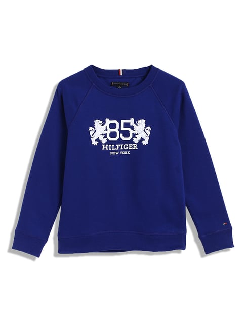 TOMMY HILFIGER Boys Blue Cotton Print Sweatshirt-picture-26