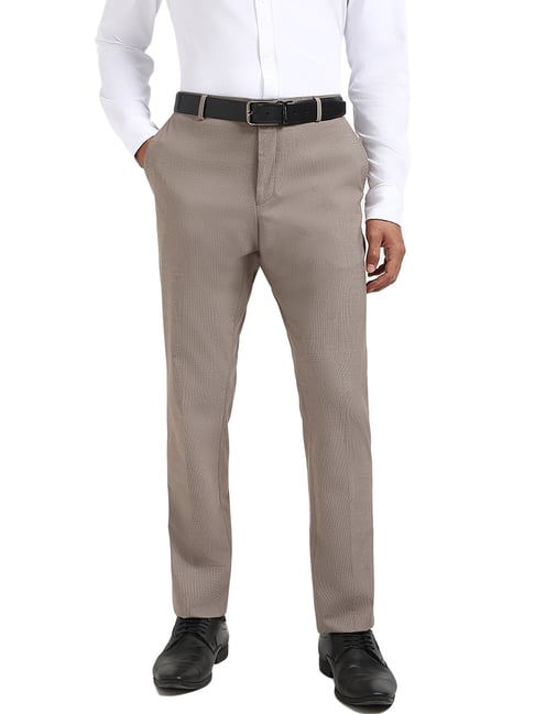 TOMMY HILFIGER Brown Wool Regular Fit Solid Trousers-picture-16