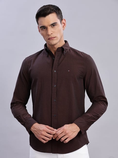 TOMMY HILFIGER Brown Regular Fit Stripes Shirt-picture-39