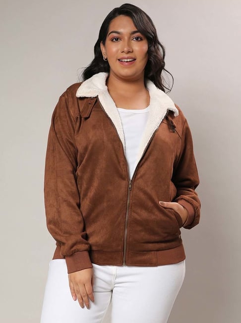 Instafab Plus Brown Jacket-picture-45