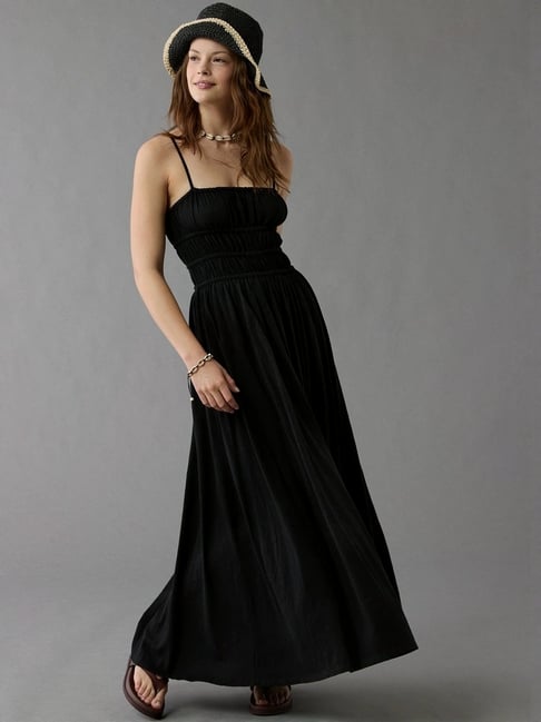black american eagle dress AE Tie-Front Midi Dress
