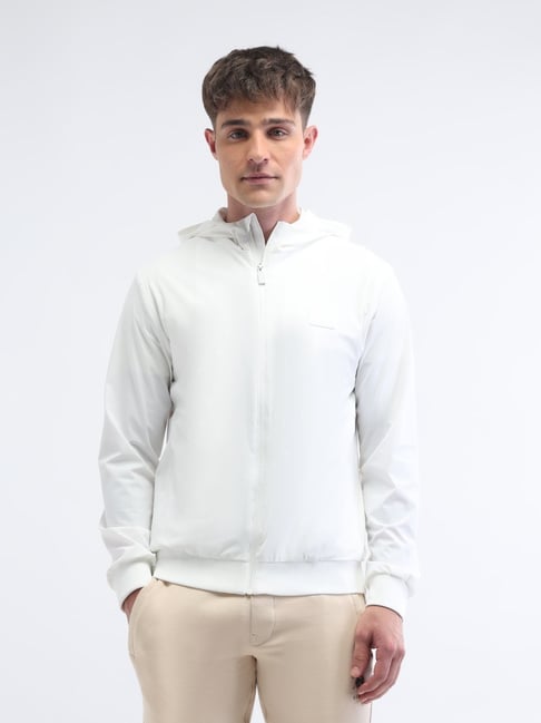 Uspa Active White Regular Fit Sports Hoodie