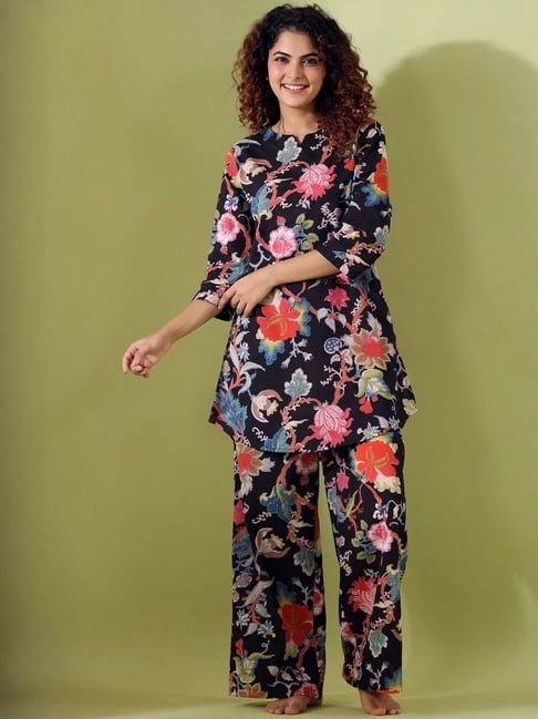 SAY Black Printed Pyjamas Set-picture-13